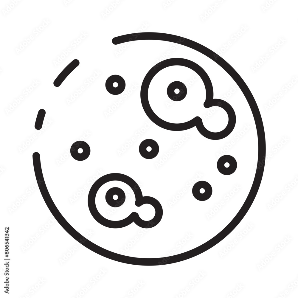 Obraz premium Germs Microbe Virus Line Icon