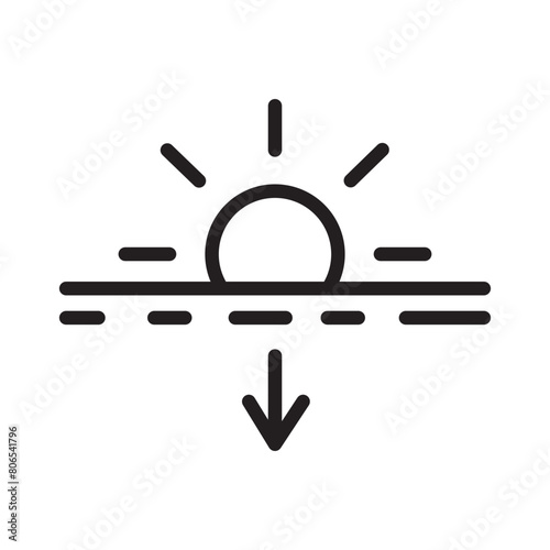 Day Down Sun Line Icon