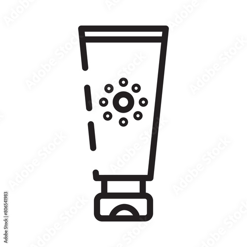 Beach Care Cream Line Icon