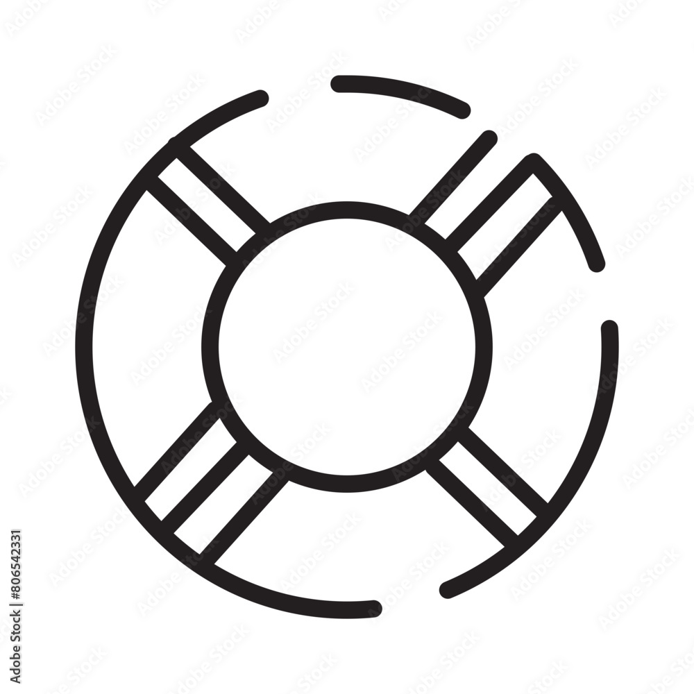 Safety Beach Swim Line Icon Safety Beach Swim Line Icon