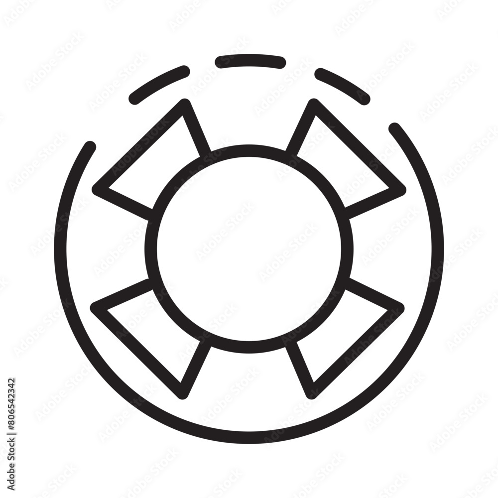 Safety Beach Swim Line Icon Safety Beach Swim Line Icon