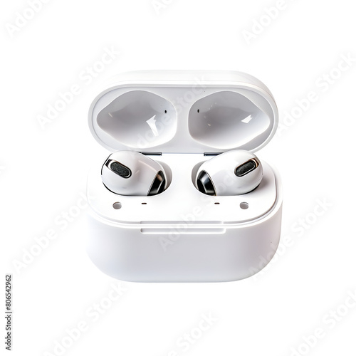Ear buds Bluetooth isolated photography on transparent background