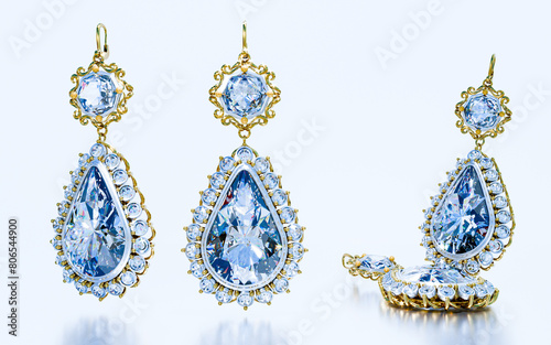 teardrop diamond earrings S...
