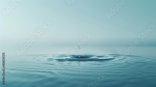 Close up of water droplet causing ripples in the water