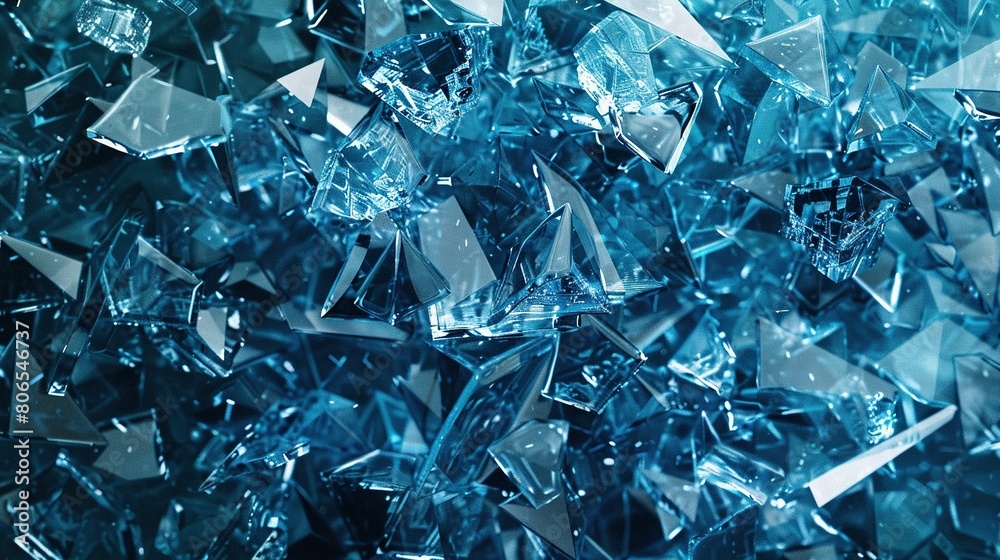 Aqua Fractals: Scattered Glass Abstraction Aqua Fractals: Scattered Glass Abstraction
