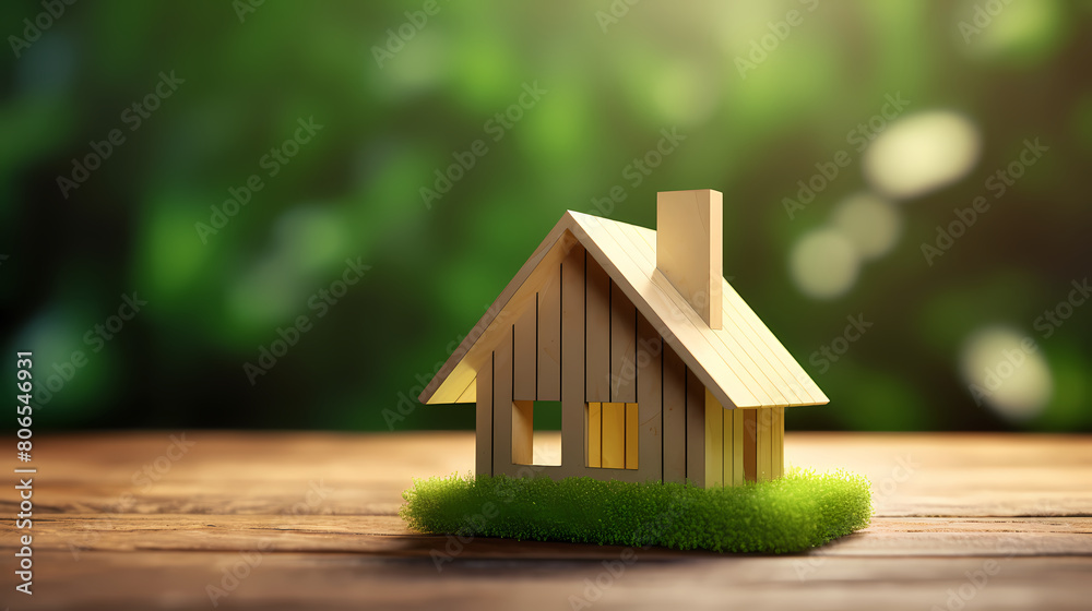 A house made of grass, environmentally friendly and sustainable building concept A house made of grass, environmentally friendly and sustainable building concept