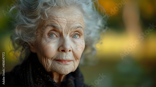 Serenity in Aging: Tranquil Portrait of an Elderly Lady