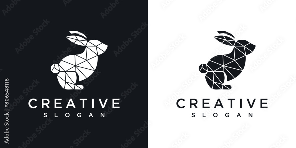geometric rabbit logo vector icon illustration geometric rabbit logo vector icon illustration