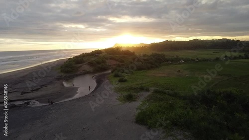 Beach sunset with drone