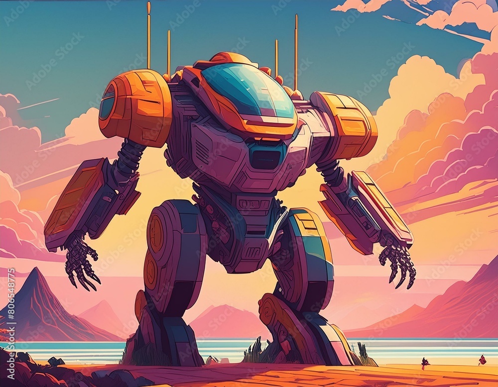 ilustración estilo anime japonés de Robot (imagen 10) Stock ...