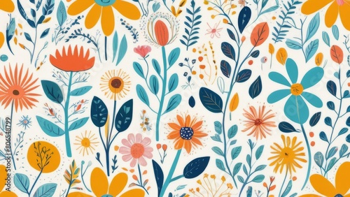 seamless pattern with flowers © Iqbaal