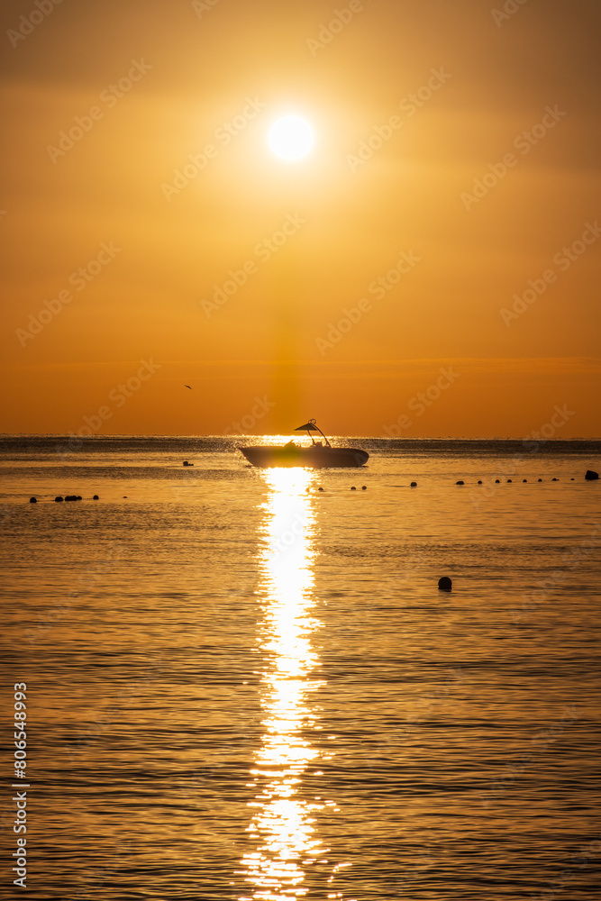 Beautiful red and orange sunrise over the sea. Beautiful red and orange sunrise over the sea.
