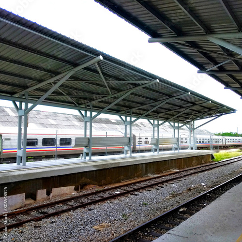 A train station in a district of Kelantan, named Tumpat. Tumpat is known as the last station between each stop. photo