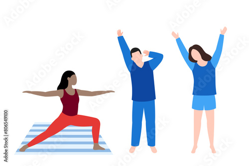 People doing yoga