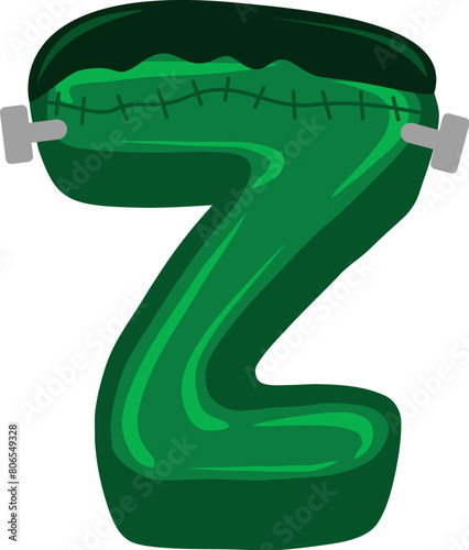 Frankenstein Letter Alphabet Vector Z