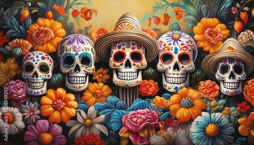 calavera mexicana de día de muertos. (modelo dos)