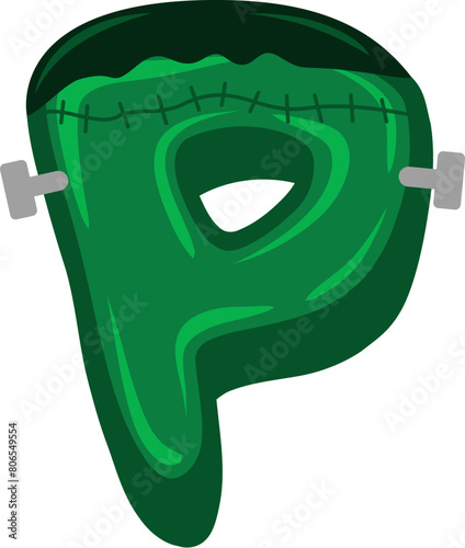 Frankenstein Letter Alphabet Vector P