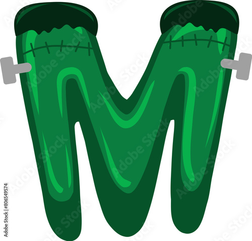 Frankenstein Letter Alphabet Vector M