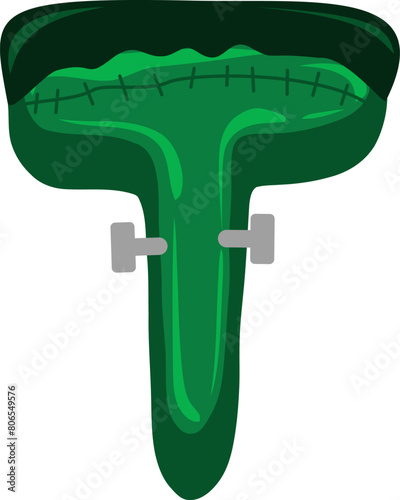 Frankenstein Letter Alphabet Vector T