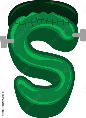 Frankenstein Letter Alphabet Vector S