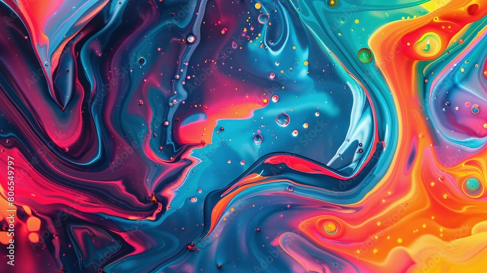 Obraz premium Aqueous Rainbow: Abstract Liquid Dreamscape