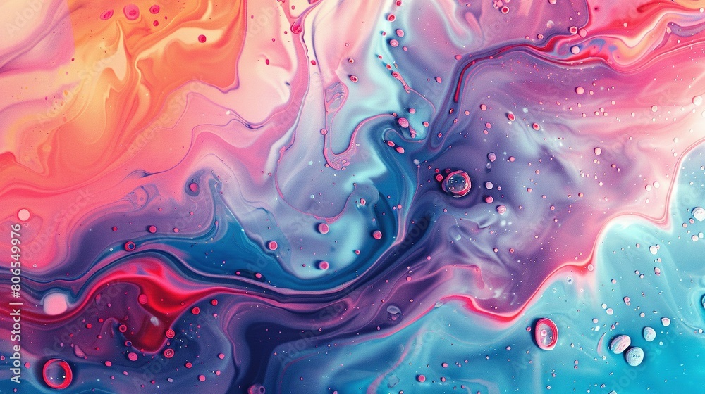 Colorful Cascade: Abstract Liquid Fusion Colorful Cascade: Abstract Liquid Fusion