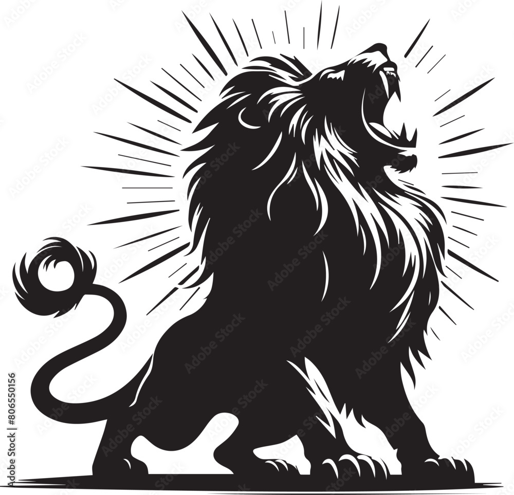 Lion silhouette isolated on white background. lion logo Lion silhouette isolated on white background. lion logo