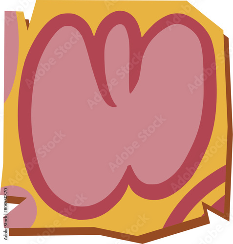 Papercut Letter Alphabet Vector W