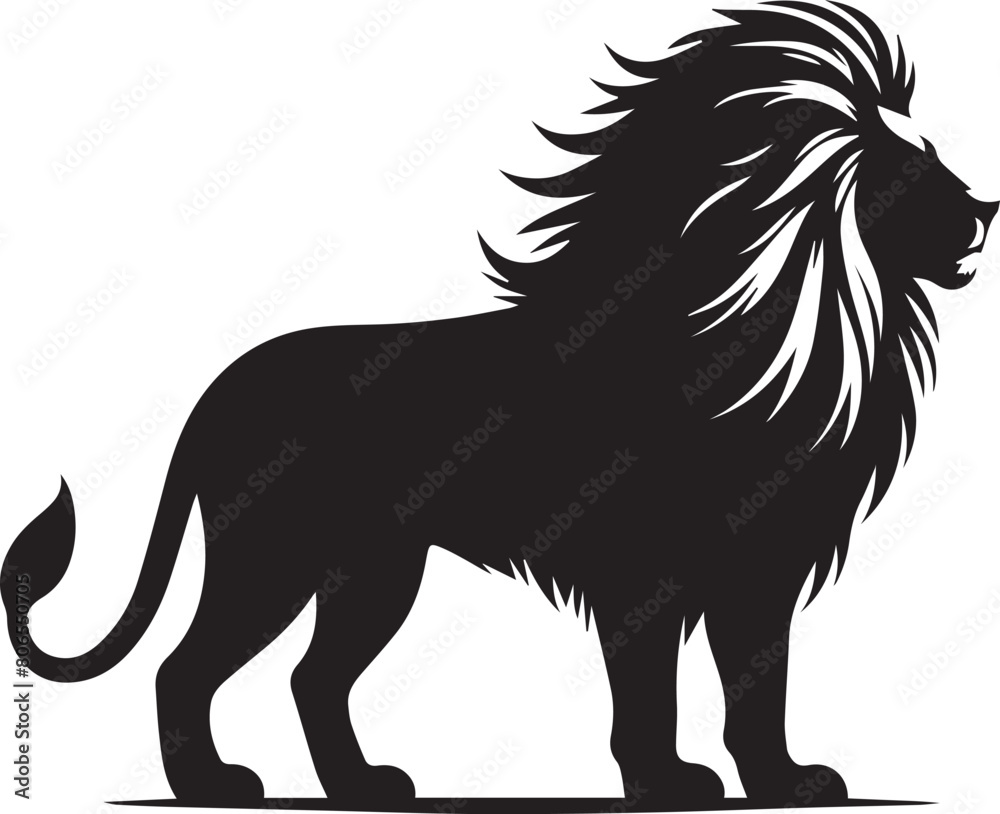Lion silhouette isolated on white background. lion logo Lion silhouette isolated on white background. lion logo