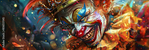 beautiful colorful carnival clown  generative AI