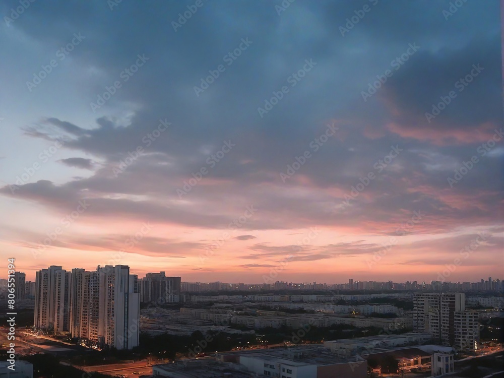 Fototapeta premium sunset over the city