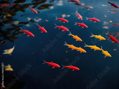 fish swimming in the pond photo