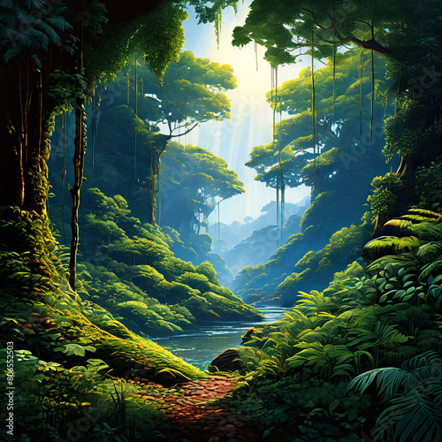 Natural Open Landscape, Jungle, Rainforest  © Background Graphics