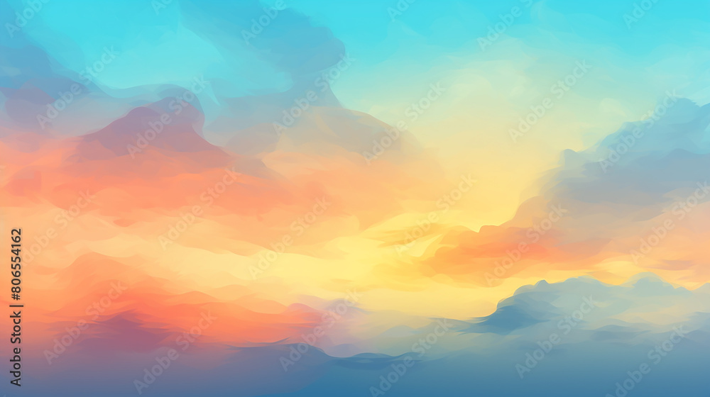 Vibrant sky at dusk orange blue multi colore