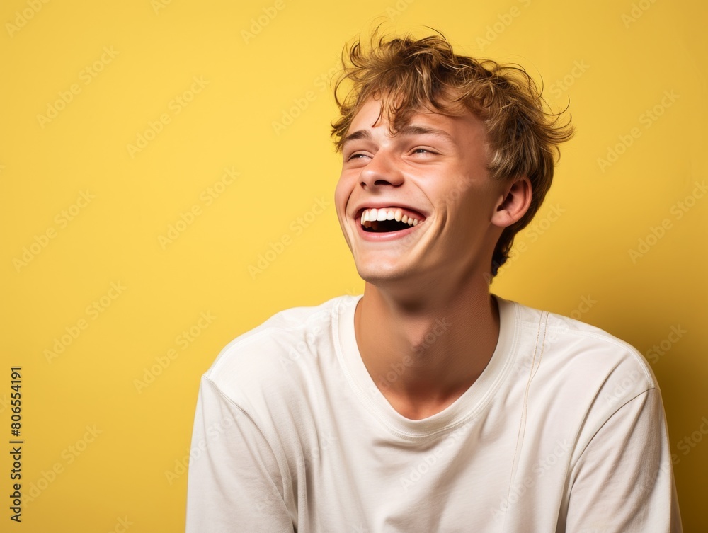 A man with is smiling and laughing A man with is smiling and laughing