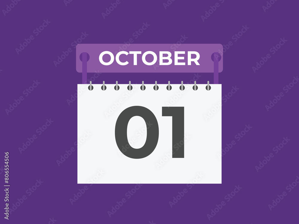 October 1 calendar reminder. 1 October daily calendar icon template. Calendar 1 October icon Design template. Vector illustration
October 1 calendar reminder. 1 October daily calendar icon template. Calendar 1 October icon Design template. Vector illustration