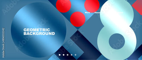 Colorful geometric background with circles. Vector Illustration For Wallpaper, Banner, Background, Card, Book Illustration, landing page