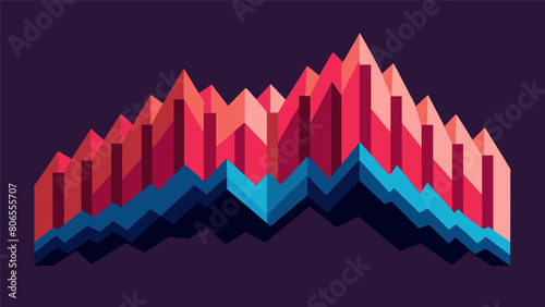 The waveform takes on a threedimensional quality rising and falling like a mountain range as it captures the highs and lows of a records sound. Vector illustration