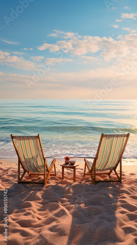 Seaside Relaxation, Soft light, Leading lines, Tranquility, Lounge chair © Tatiana