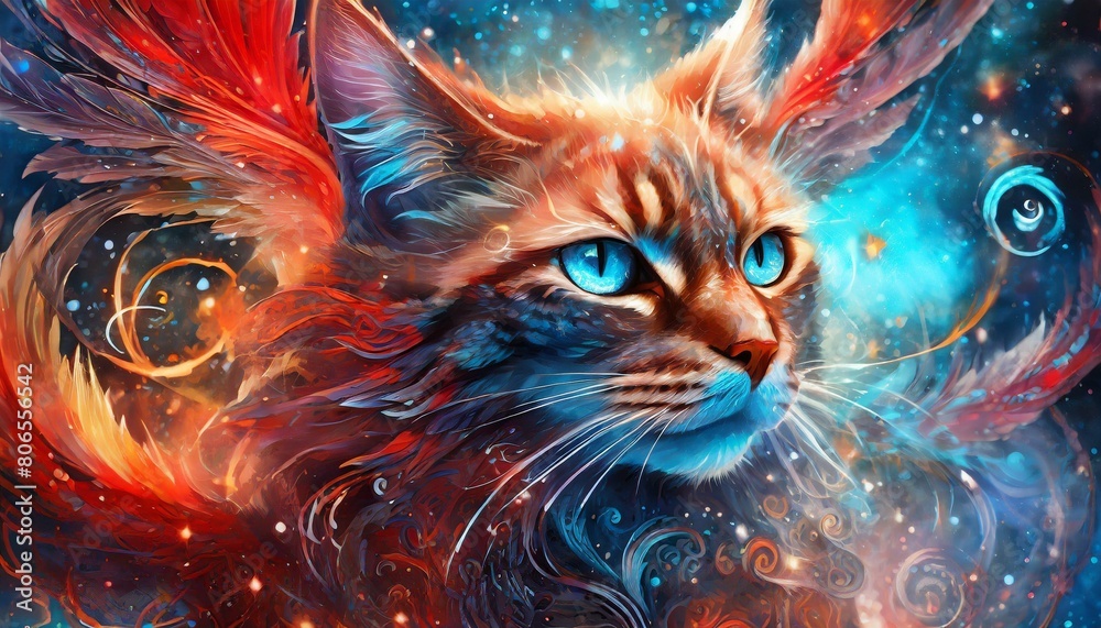 Close up of a Magical Phoenix Cat