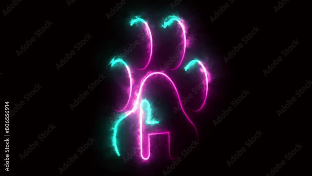 Neon Letter H with neon circle, Neon alphabet H glowing in the dark, pink blue neon light, Shine text H, the best digital symbol, 3d render, Education concept.