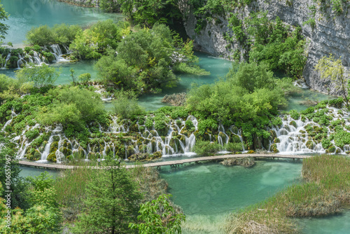 Landscape View Of The Beautiful Plitvice Lakes National Park At Summer, Croatia