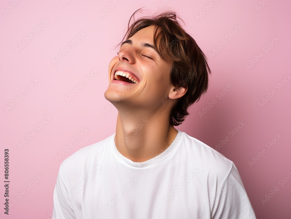 A man with is smiling and laughing A man with is smiling and laughing