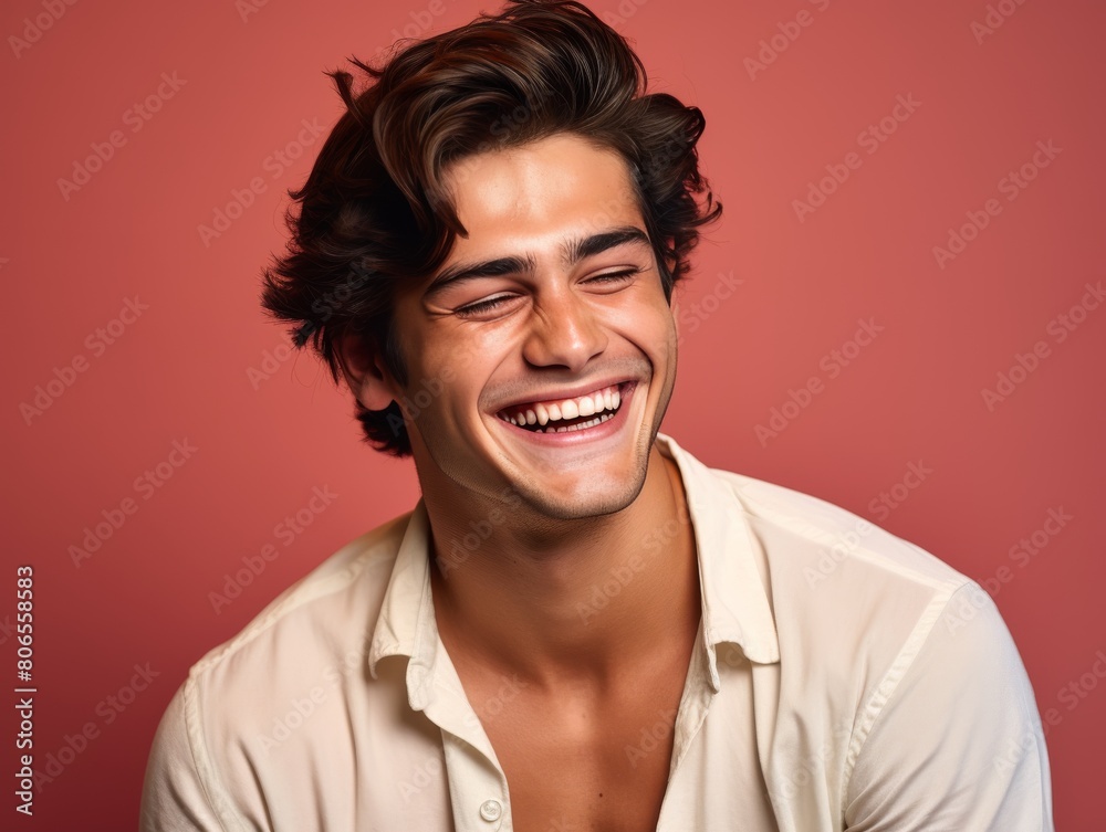 A man with is smiling and laughing A man with is smiling and laughing