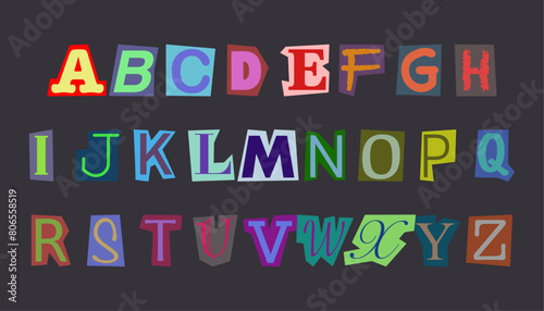 all letters of the alphabet with ransom note style
