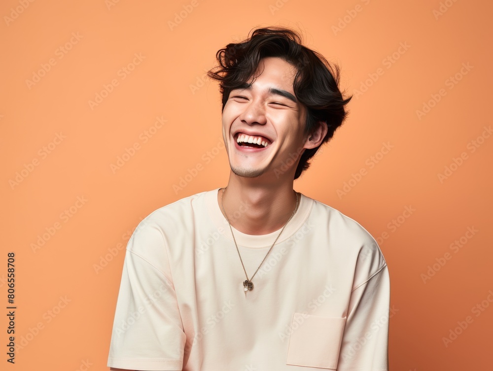 A man with is smiling and laughing A man with is smiling and laughing