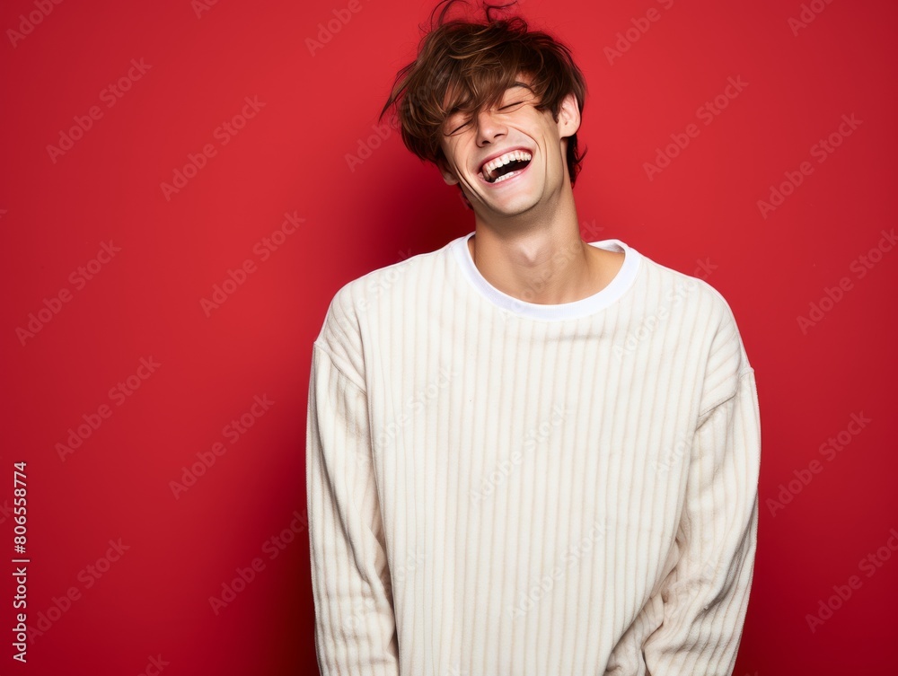 A man with is smiling and laughing A man with is smiling and laughing