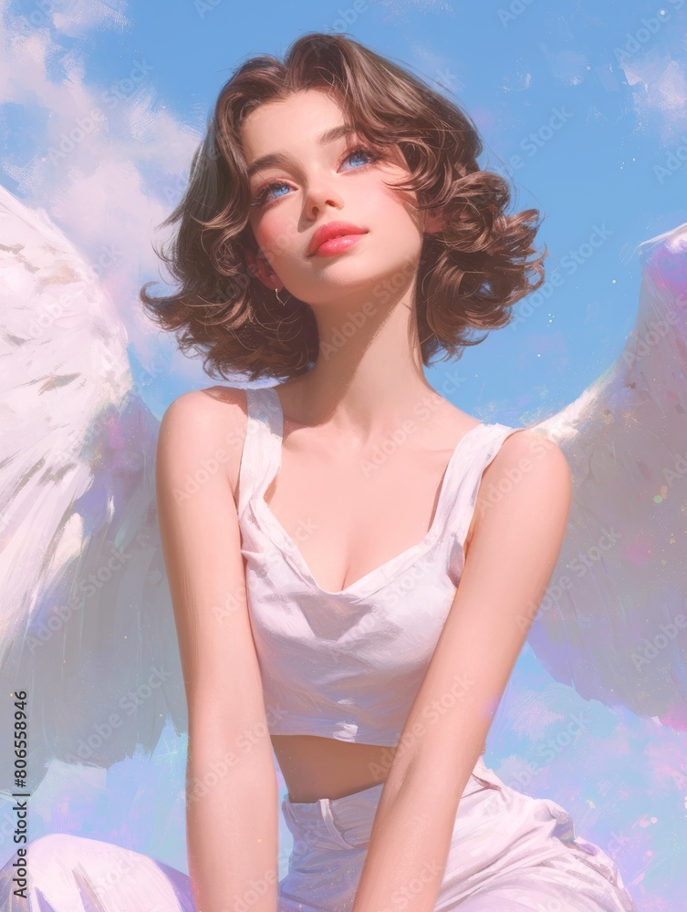 woman angel. retro style woman angel. retro style
