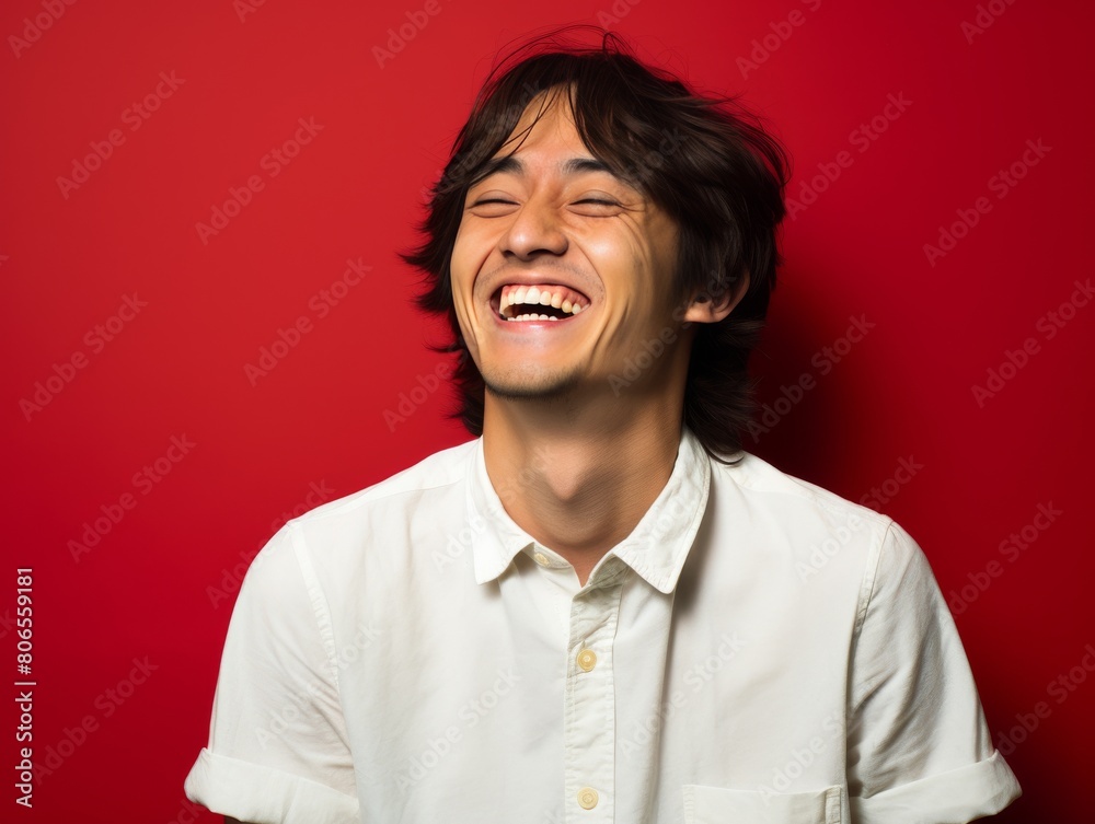 A man with is smiling and laughing A man with is smiling and laughing