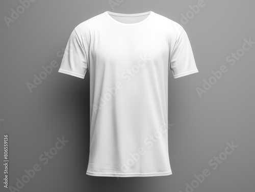 Sleek t-shirt mockup  back view  on a minimalist stand with a reflective surface for a modern look 